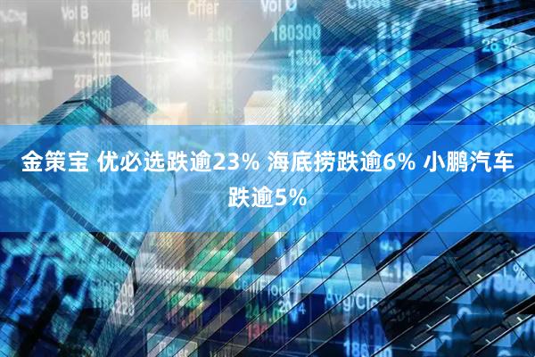 金策宝 优必选跌逾23% 海底捞跌逾6% 小鹏汽车跌逾5%